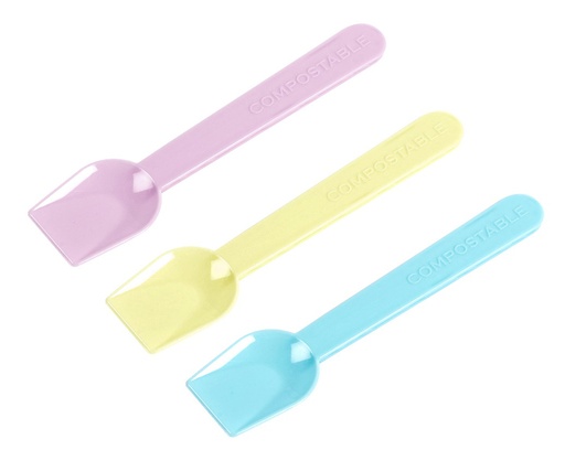 [87355] Cucharita Helado Colores 10 Cm - Compostable - bolsa 1 kg 